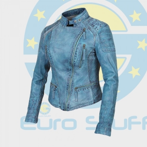 Heavy Washed Wax Sheepskin Leather Jacket