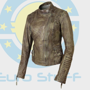 Green Moto Leather Jacket